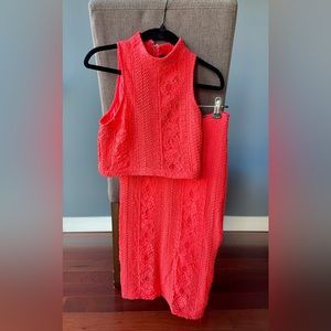 Missguided coral 2- piece midi skirt set